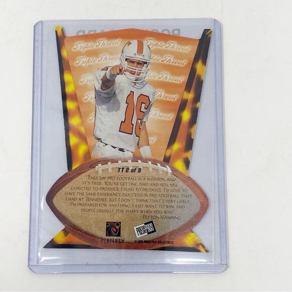 1998 PRESS PASS Peyton Manning  TT 2 of 9 Card - Picture 2 of 3